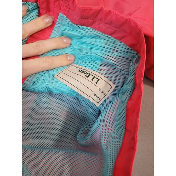 L.L. Bean Toddlers 2T Pink Rain Jacket Hooded EUC Lightweight Waterproof - Picture 9 of 9